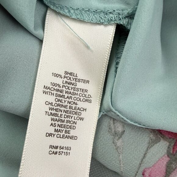 NEW Eliza J Maxi Faux Wrap Floral Dress Women 6 Chiffon Rollover Cap Sleeve - Picture 9 of 15